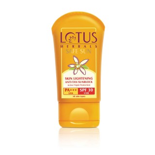 Lotus Herbals Safe Sun Skin Lightening Anti Tan Sunblock PA+++ SPF 30, 50g